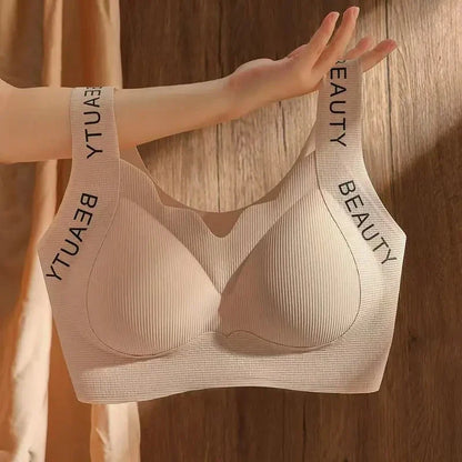 Seamless Wireless Bra One-Piece Vest Lingerie for Women Lift and Support Side Smoothing Push-Up Full Coverage Bra Small Chest