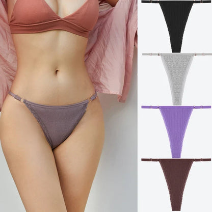 Comfortable Cotton Lace G-String Panties for Women