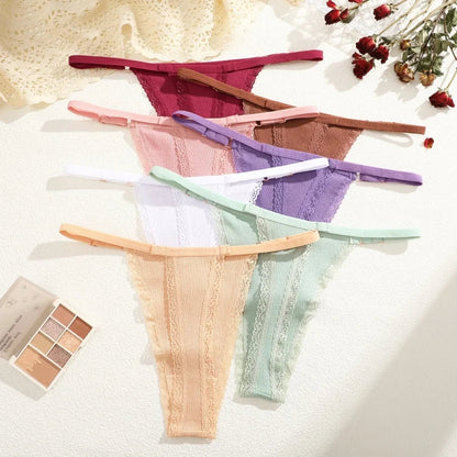Comfortable Cotton Lace G-String Panties for Women