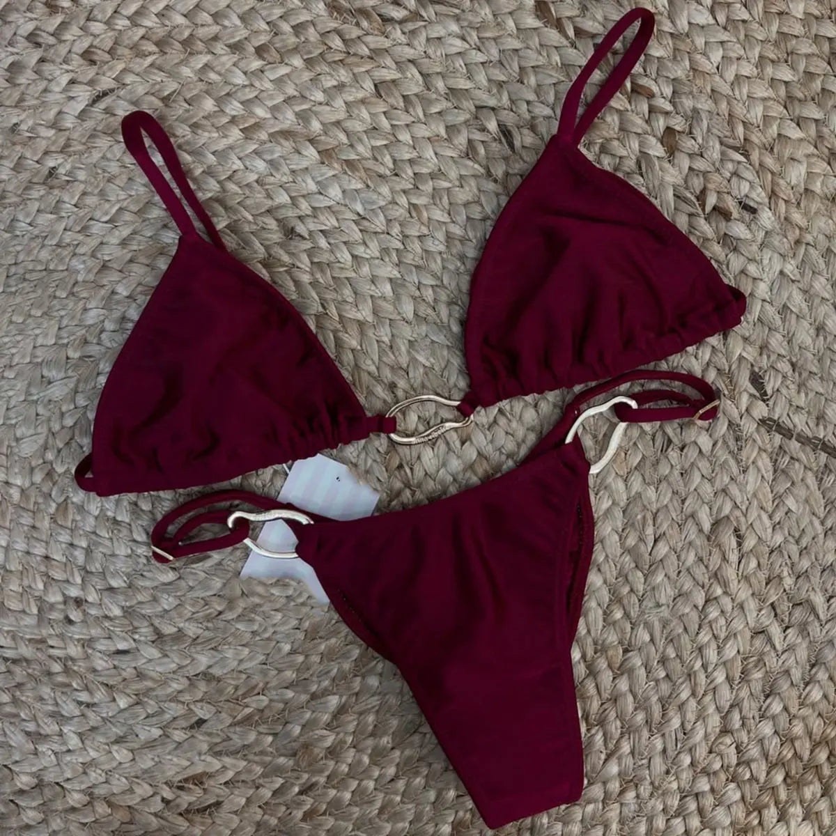 New Halter Bikini High Leg Swimsuit Swimwear Women Deep Back Two-Piece Separates Bikini Sets Strappy Bathing Suits