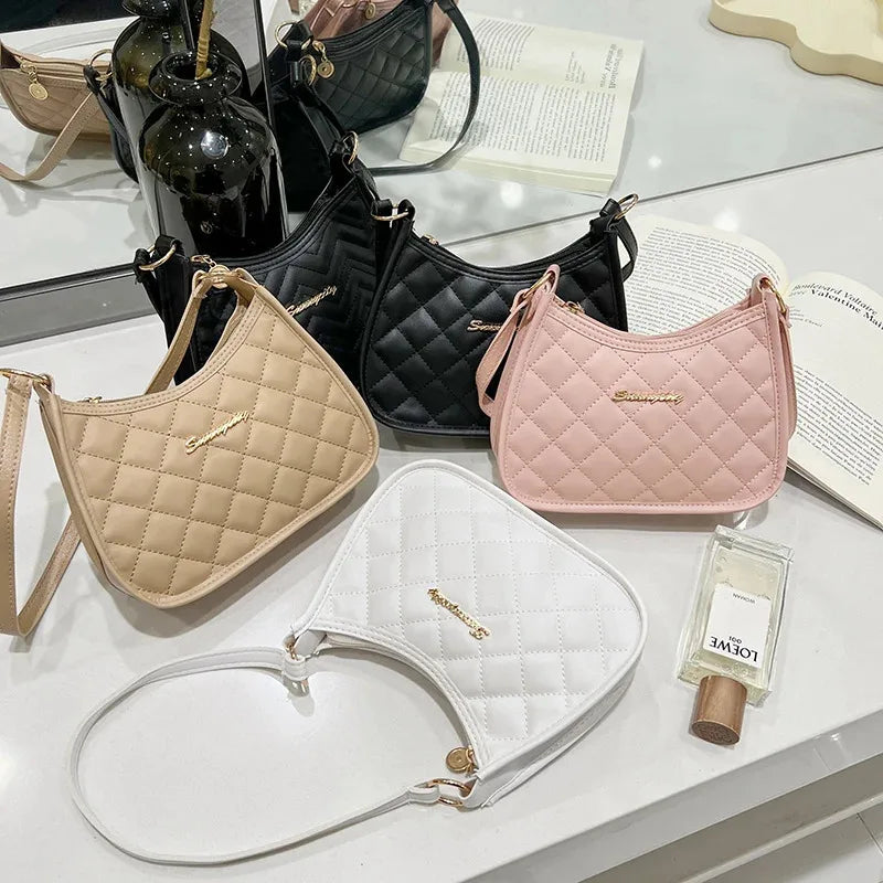 Other Ladies Retro Shoulder Bag Crossbody Half Moon PU Leather - PU Exterior With Polyester Lining