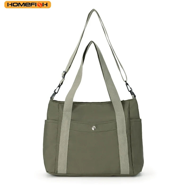 Homefish Large Capacity Nylon Crossbody Messenger Bag - Adjustable Removable Strap