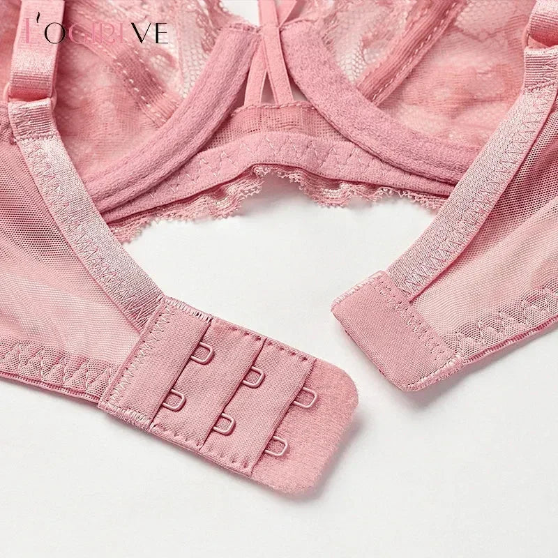 Logirlve Wholesale 3PCS Sexy Underwear Woman Lace Bras Hollow out Ultrathin Bra Women&