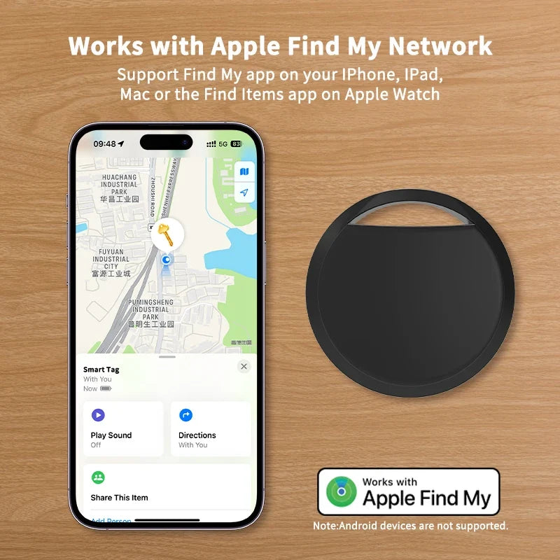 1/4 Pack Smart Tag for Apple Find My – Bluetooth Item Tracker with Left Behind Alert &amp; Loud Beep for Keys Wallet Luggage Finder