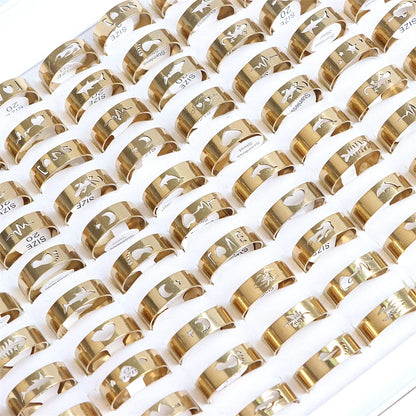10/20 Pcs/Lot Fashion Multi Style Stainless Steel Jewelry Rings Zircon Crystal Spinner 5 Colors Punk Spikes For Womens Mens Gift