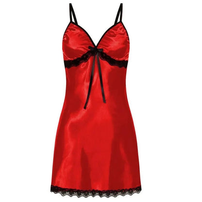 Lace Silk Satin Nightdress Women Sleepwear Lingerie Sleeveless Straps Mini Dress with Panties Nighties Nightgown
