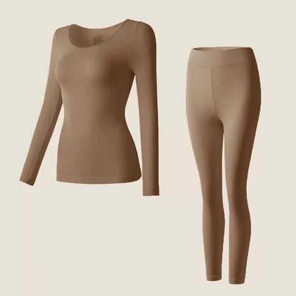 Spring &amp; Autumn Skin-Friendly Top Set Ultra-Thin Seamless Nude Feel High Stretch Long Sleeve Thermal Underwear Women&
