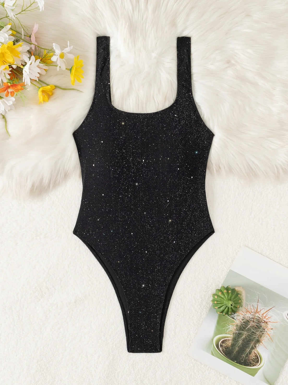 DEKA  Summer Solid Sexy Backless Shiny Swimsuit Women One Piece Swimwear Beach Wear Slimming Bathing Suit