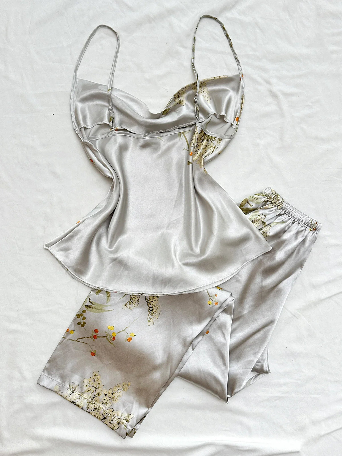 Small Cherry Print Pajamas Set Spring Summer Halter Pants Two Piece Thin Home Wear Women