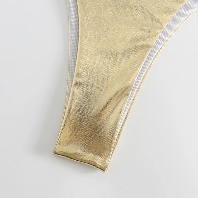 Sexy Gold Silver Red Strings Bikini 2024 Women Swimsuit Female Swimwear Thong Bikinis Set Brazilian Beach Bathing Suit Biquini
