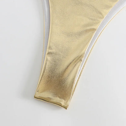 Sexy Gold Silver Red Strings Bikini 2024 Women Swimsuit Female Swimwear Thong Bikinis Set Brazilian Beach Bathing Suit Biquini