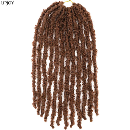 14 12 inch Butterfly Faux Locs Crochet Hair Braids Pre looped Distressed Goddess Butterfly Soft Locs Crochets Braids Cheveux Lok