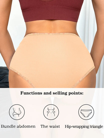 1PCS Women High Waist Seamless Panties Tummy Control Briefs Soft Breathable Solid Basic Underwear Ladies Lingerie S-XXL