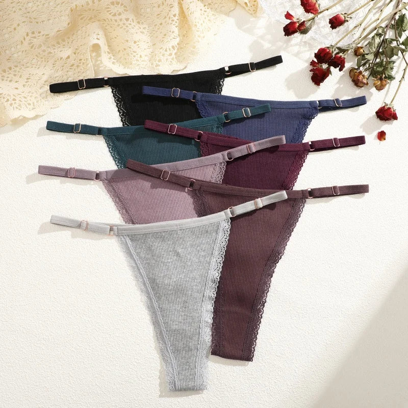 Comfortable Cotton Lace G-String Panties for Women