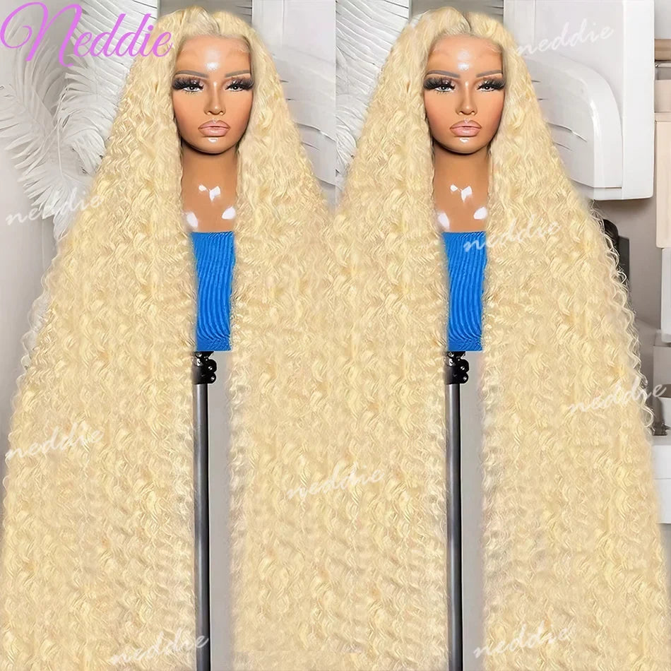 13x6 HD 613 Honey Blonde Deep Wave Lace Frontal Wigs 30 Inch Transparent Brazilian 13x4 Curly Colored Lace Front Human Hair Wigs