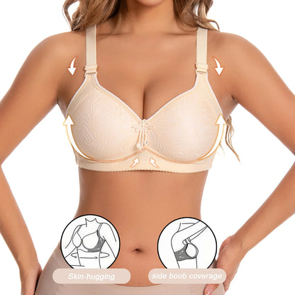 6 Seamless Comfortable Wireless Push-Up Bra Tassel Decor Women&