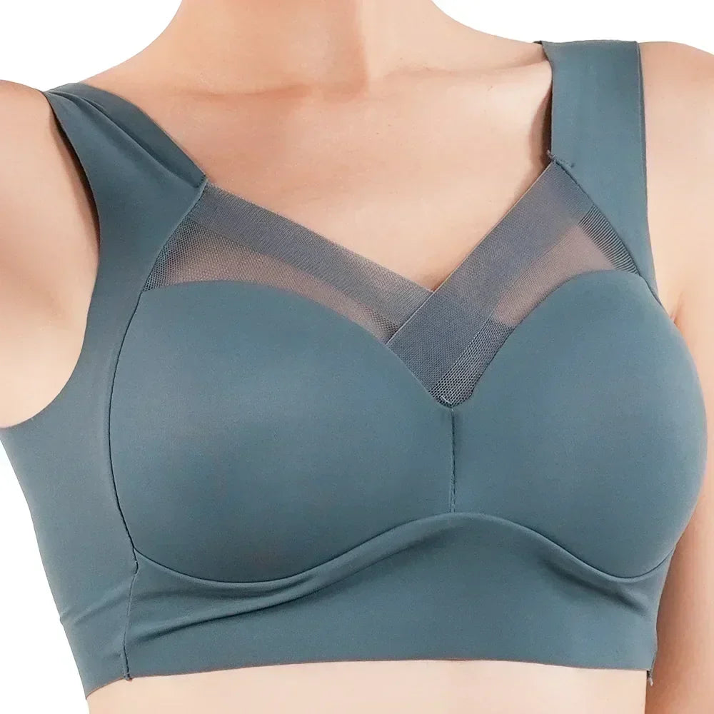 1pc Womens Ice Silk Minimizer Bras Large Size Underwear Seamless Lingerie Push Up Sport Thin Cup Sexy Mesh Yarn Bra for Women
