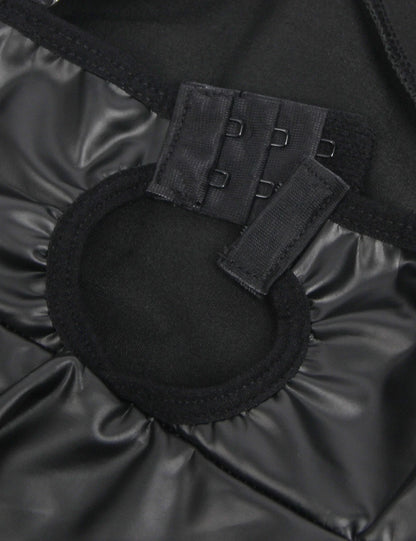 Gift Box + Black PU leather Suspender Sexy Nightdress