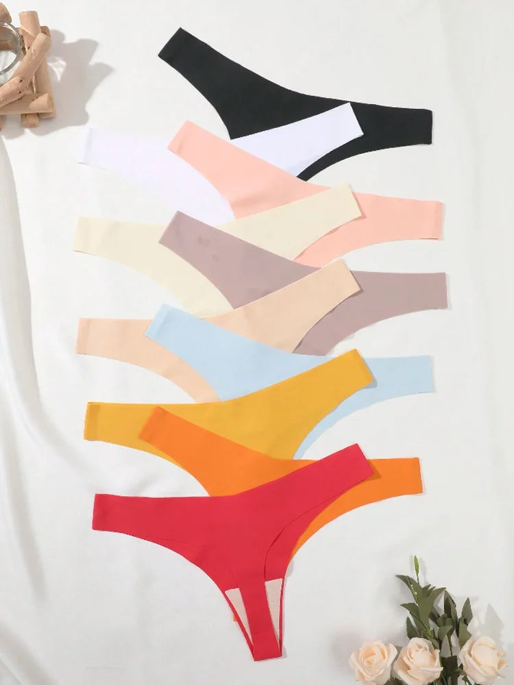 7-Piece Seamless Ice Silk Panties Set for Women