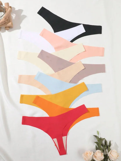 7-Piece Seamless Ice Silk Panties Set for Women
