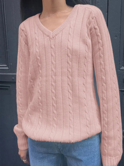 Phantasy Retro Solid Color Sweater Winter Women&