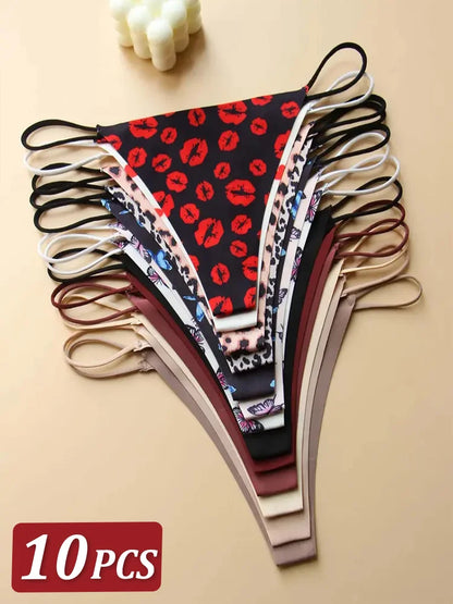 Premium Seamless Thong Panties for Women – 10-Piece Pack