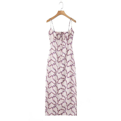 Foridol Floral Printed Boho Summer Long Dress Women Bowknot Strapless Midi Beach Vestidos 2025 Elegant Straight Sleeveless Dress