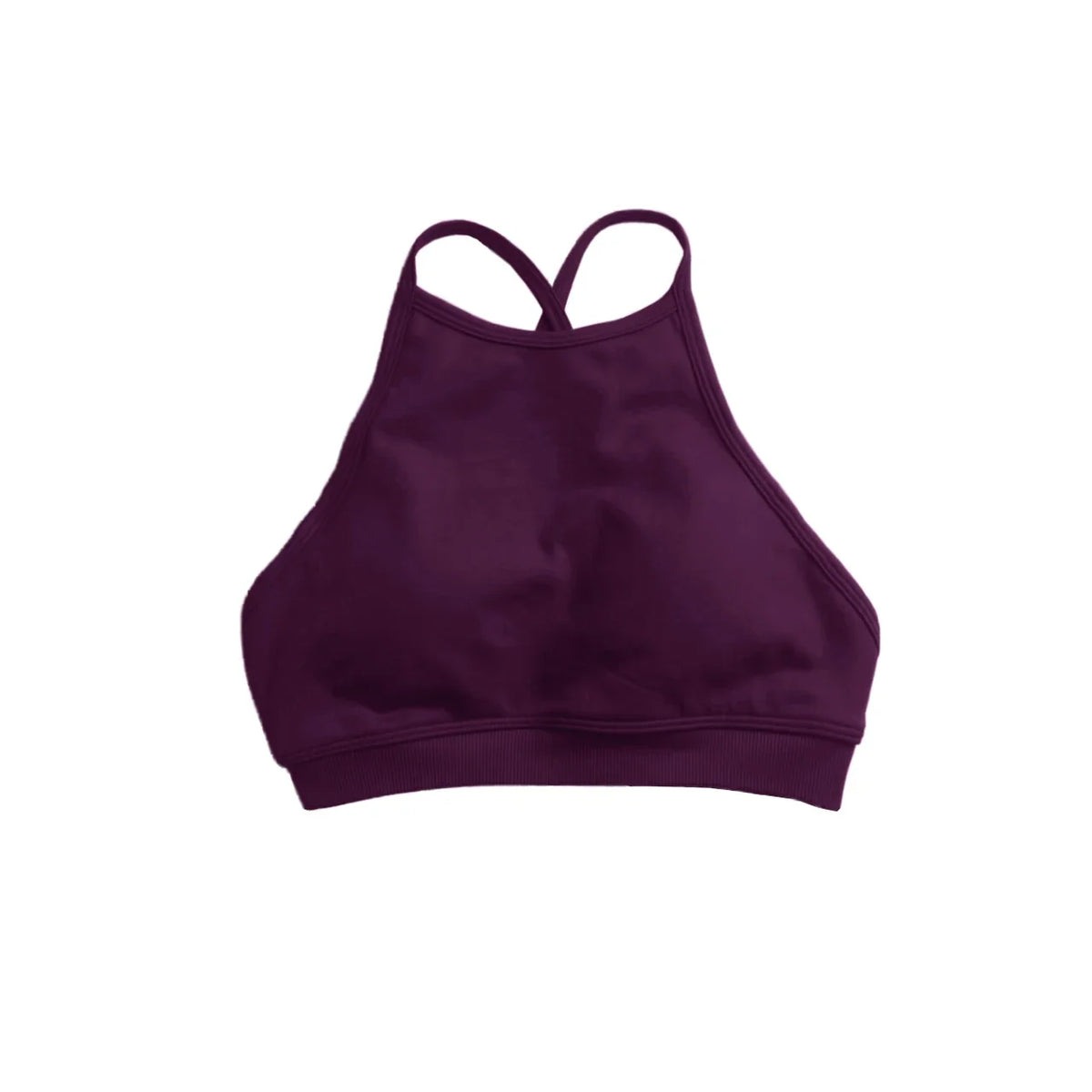 NCLAGEN Dynamic High Neck Backless Sports Bra Support Back Cross Fitness Underwear Push-up Gym Clothes Workout Sports Tank Top