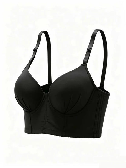3/4 cup Coverage Adjustable Straps Daily Wear Lingerie Women Black Corset Bra Push Up Bralette Sexy Shapewear Bra B6036