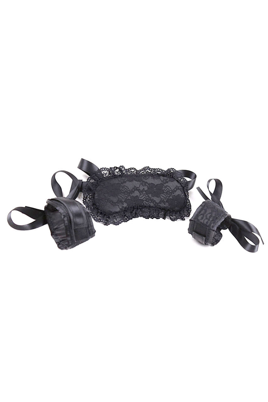 Plush Lace Eye Mask and Wrist Restraints