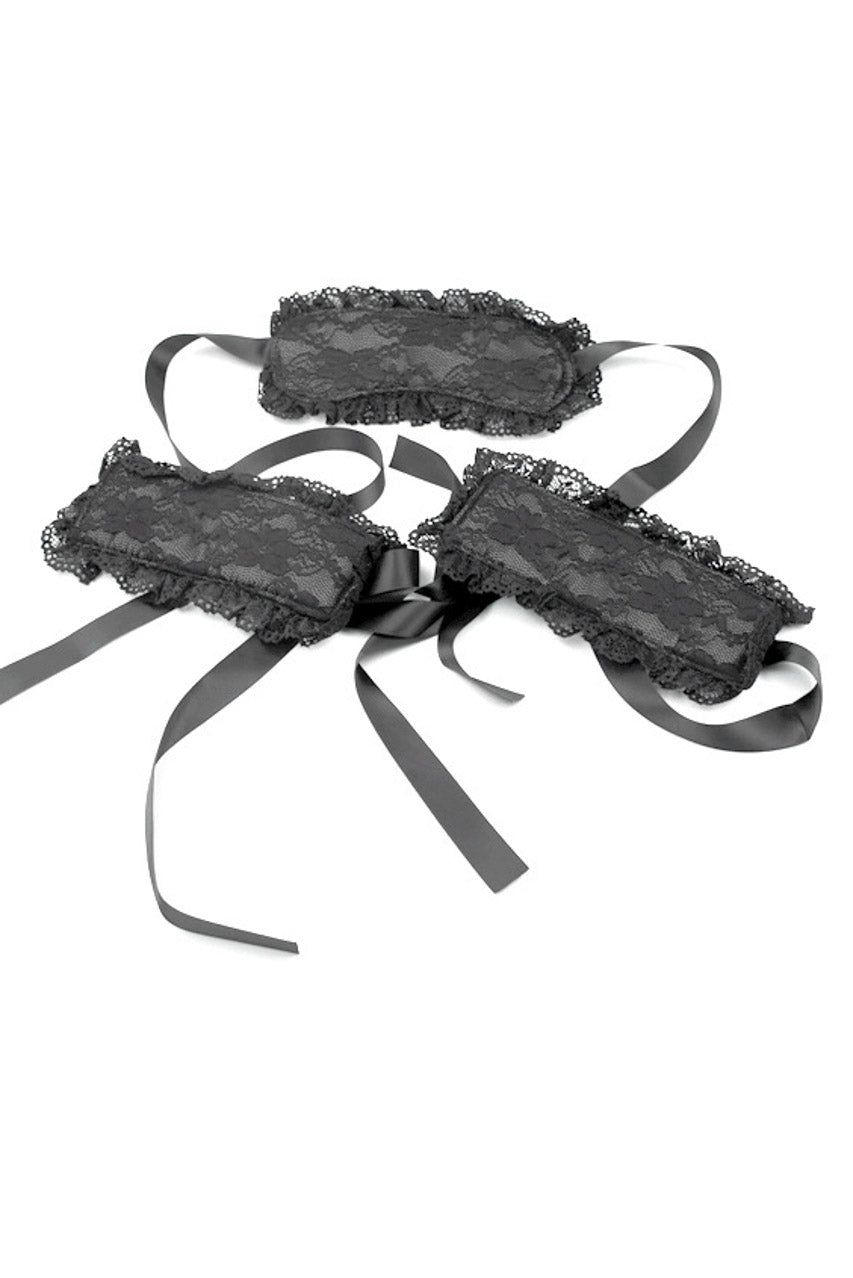 Plush Lace Eye Mask and Wrist Restraints
