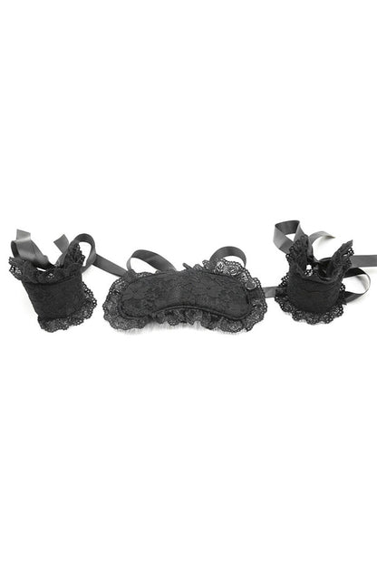 Plush Lace Eye Mask and Wrist Restraints