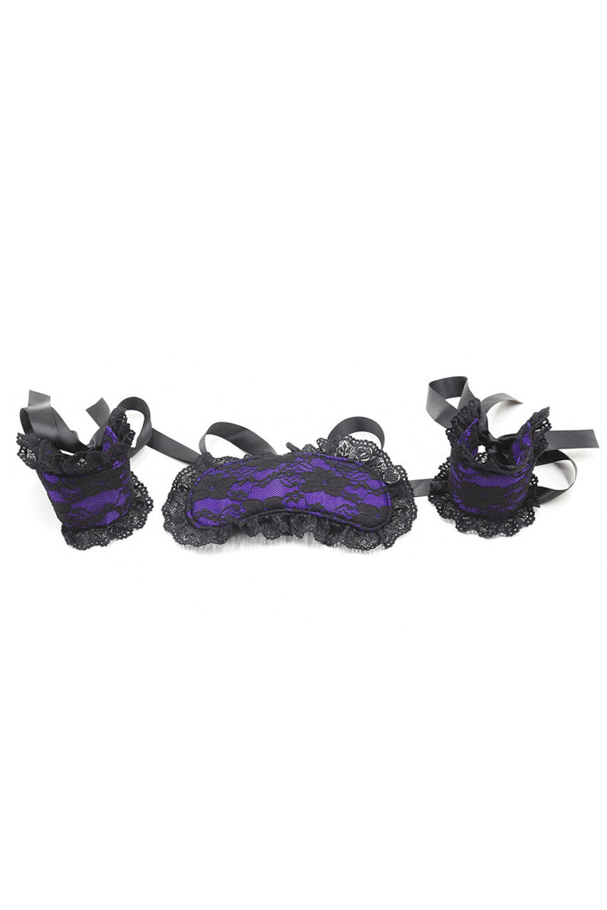 Plush Lace Eye Mask and Wrist Restraints