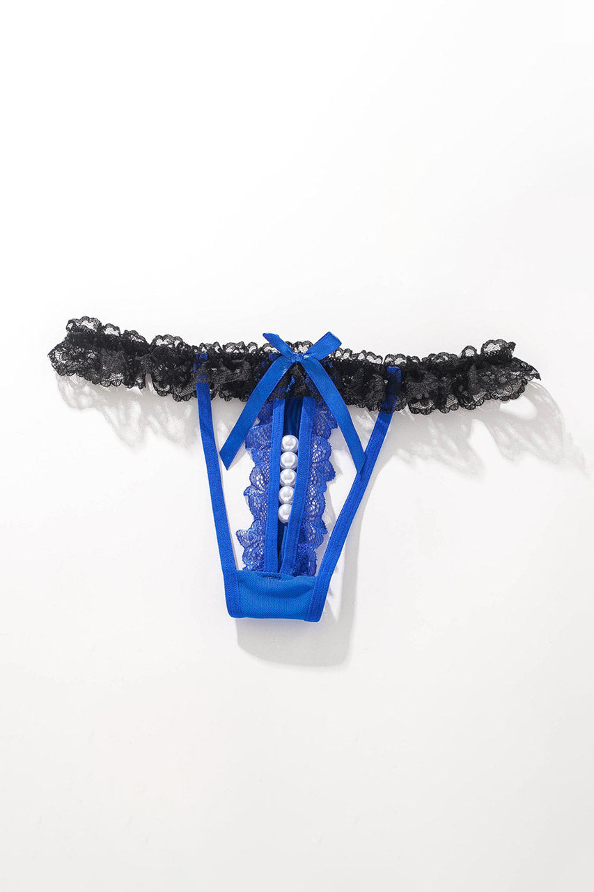 Crotchless ruffle Lace Thong