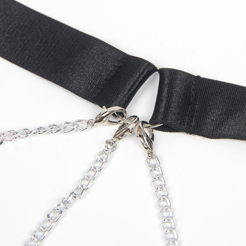 Black Harness Teddy with Chains