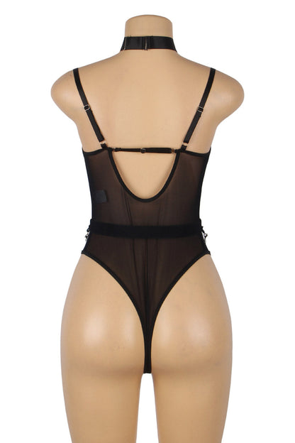 Black Harness Teddy with Chains
