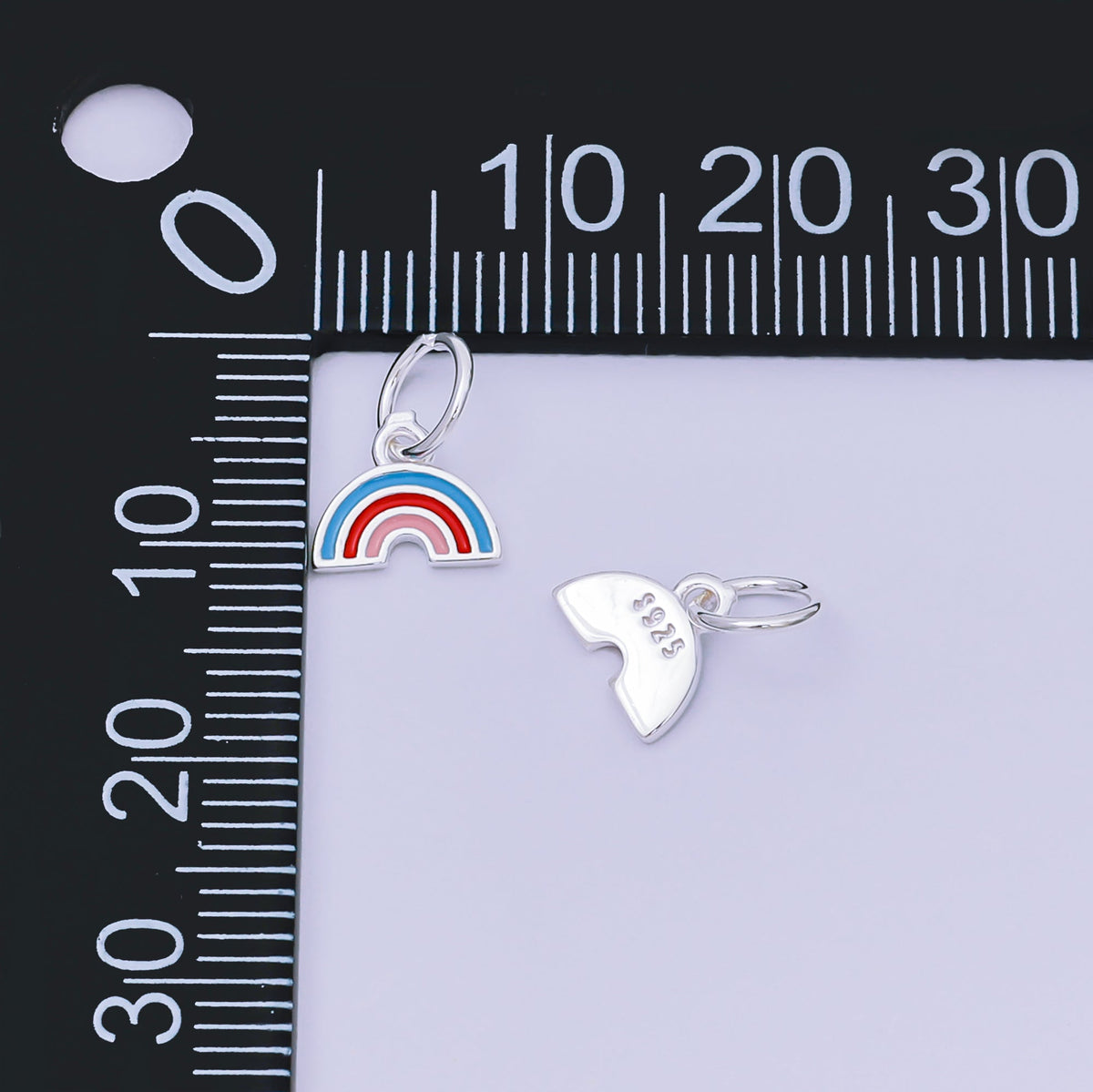 S925 Sterling Silver Multicolor Enamel Rainbow Mini Charm | SL-430