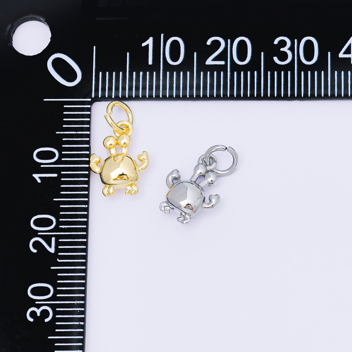 24K Gold Filled 11mm Sea Crab 3D Multidimensional Charm in Gold &amp; Silver | AF1256