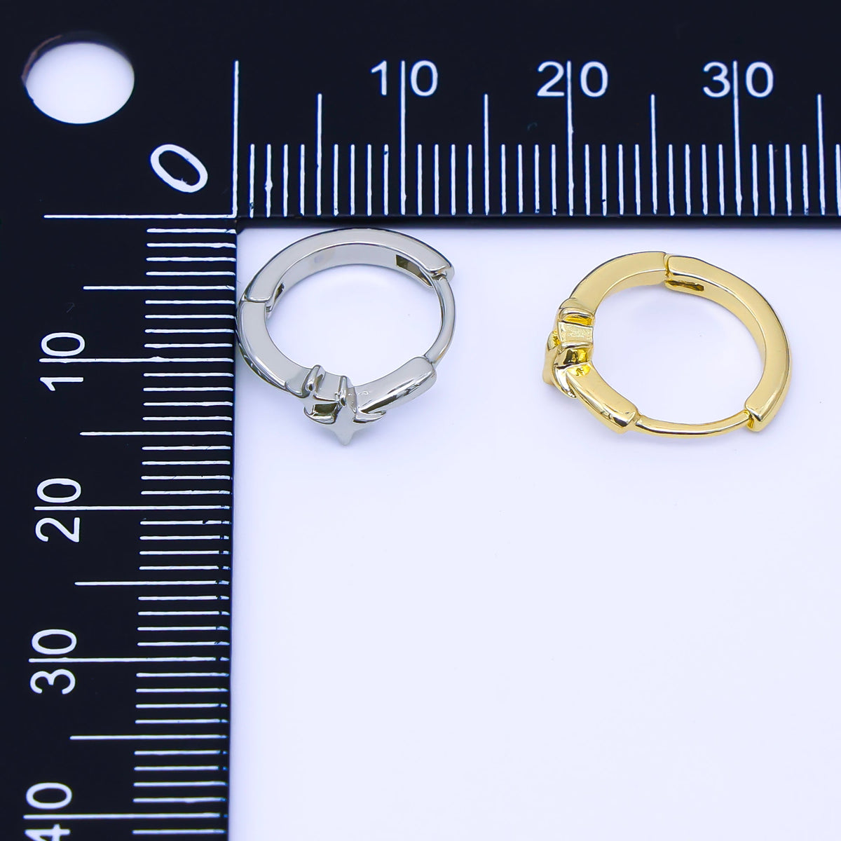 24K Gold Filled 13mm Celestial Star Huggie Earrings in Gold &amp; Silver | AB1660 AB1661