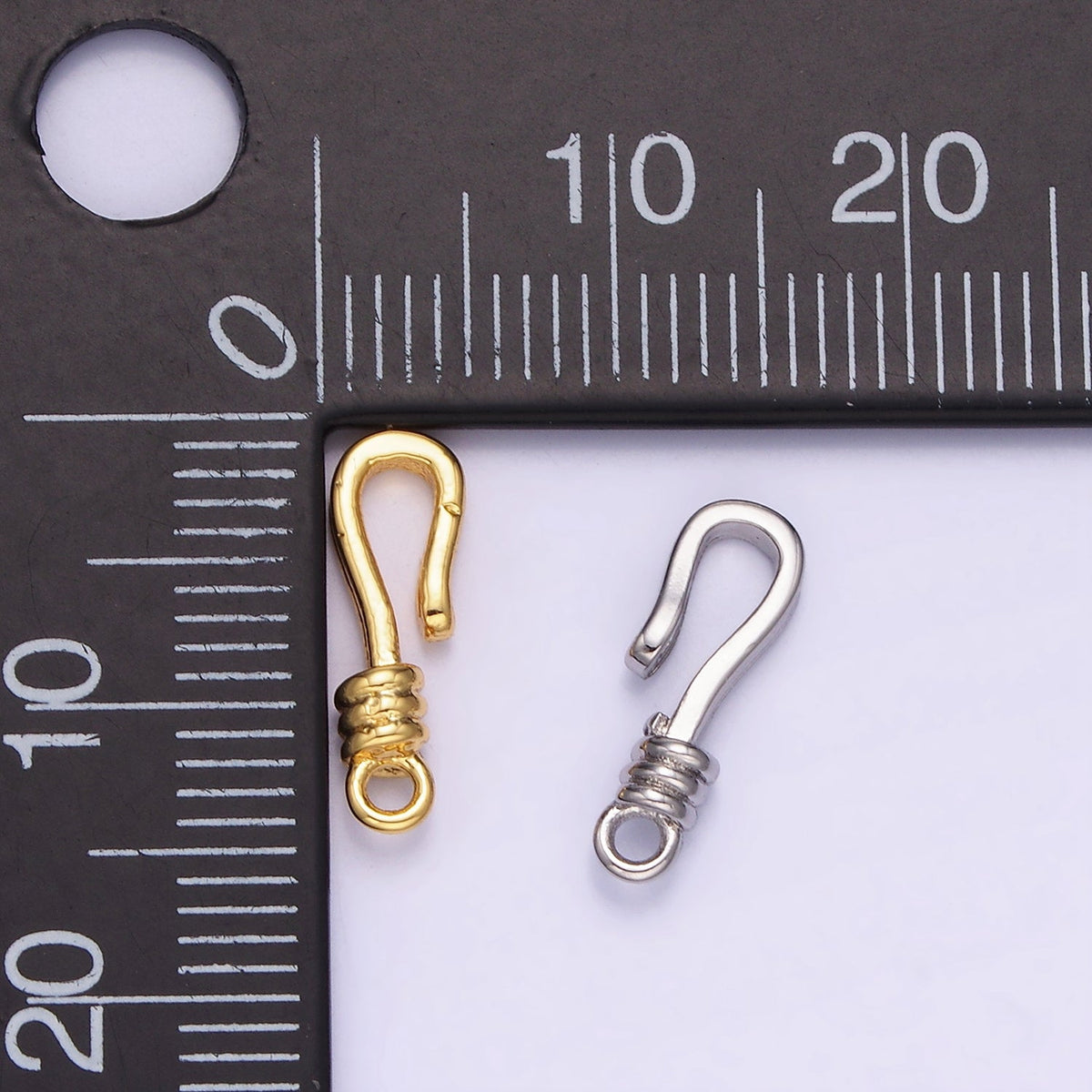 14K Gold Filled 15mm Hook Closure Findings in Gold &amp; Silver | Z733