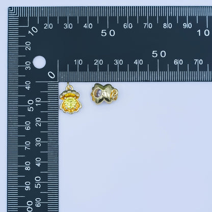 24K Gold Filled 14.5mm CZ Sea Shell Clam 3D Multidimensional Charm | N033