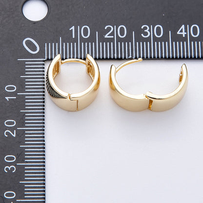 14K Gold Filled 14.5mm Wide Chubby Minimalist Hoops Earrings | Earrings-00182