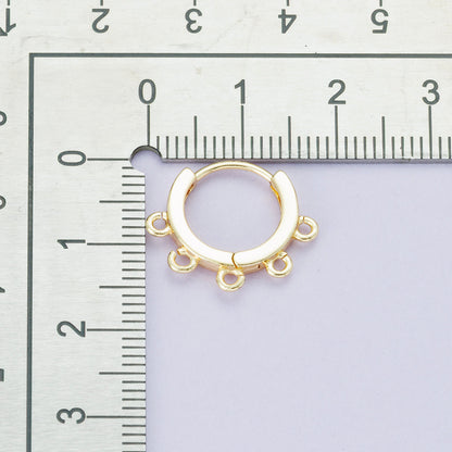18K Gold Filled 15mm Minimalist Five Open Loop Drop Huggie Earring | Findings-00112