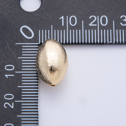 18K Gold Filled 10mm Line-Textured Oval Spacer Bead | B848