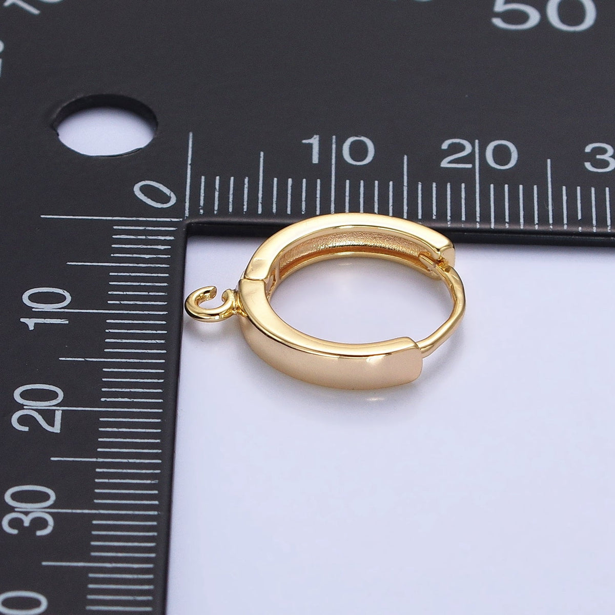 16K Gold Filled 15.5mm Huggie Open Loop Earrings Supply in Silver &amp; Gold | Z-335