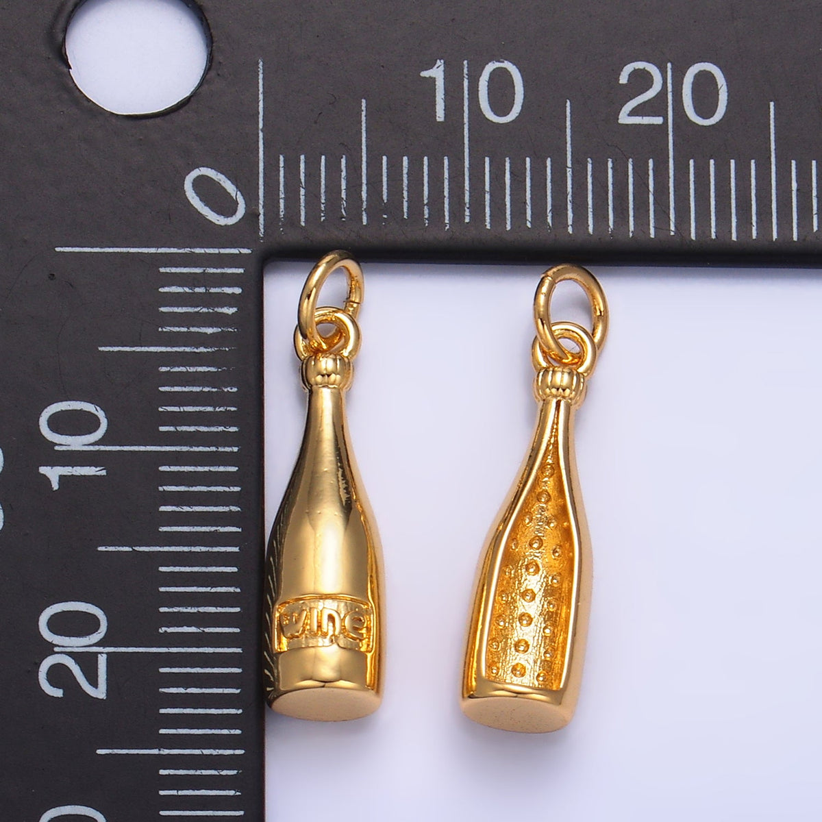 24K Gold Filled "Wine" Bottle Alcoholic Drink Mini Charm | X863