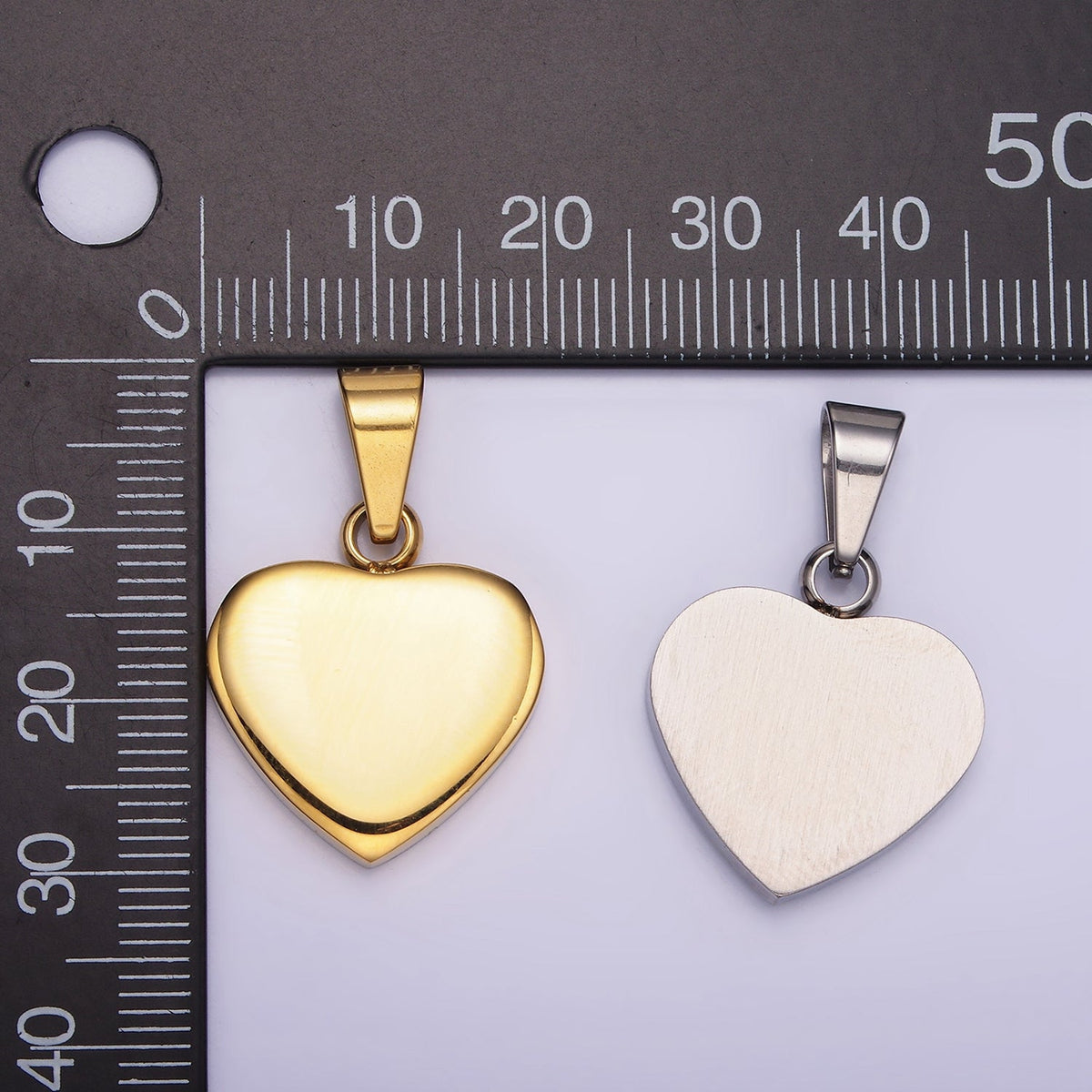 Gold Stainless Steel Heart Pendant Silver Blank Heart Charm P-1197