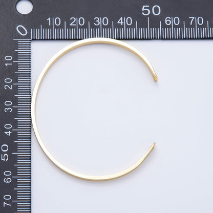 16K Gold Filled Minimalist Thin Half Cuff Bracelet Finding for Bangle Supply| WA-04451