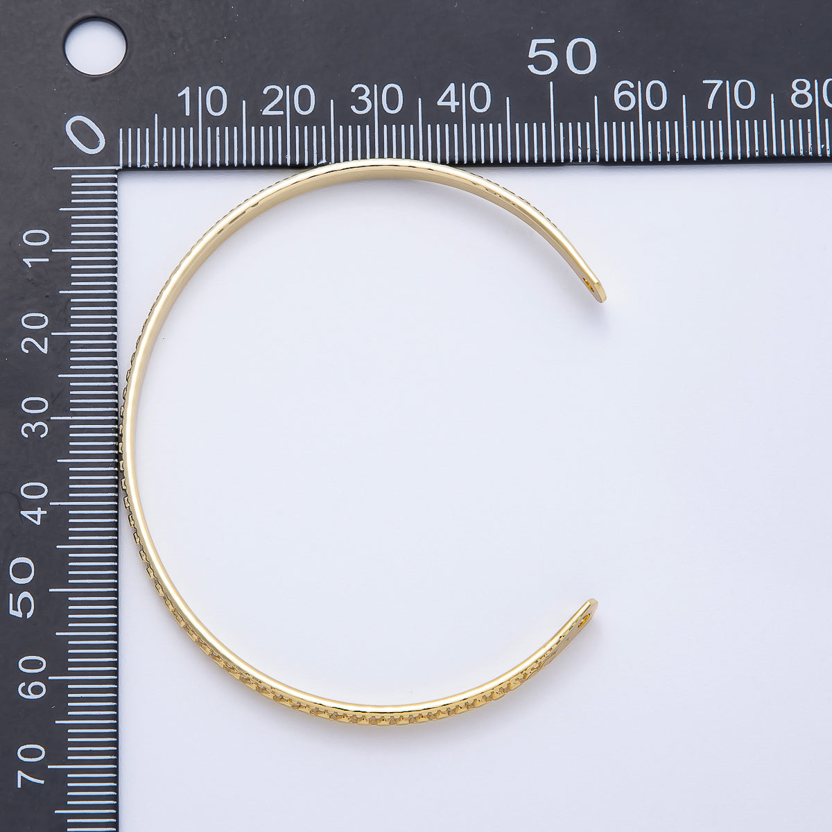 16K Gold Filled Round Dotted Geometric Half Cuff Bracelet Finding for Bangle Supply | WA-04450