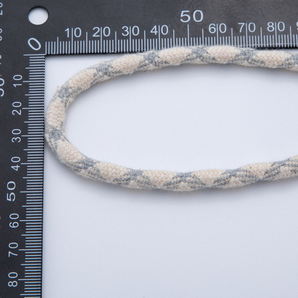 6mm Grey-Beige Braided Summer Sport Cord Paracord Unfinished Chain by Yard | Roll-1638